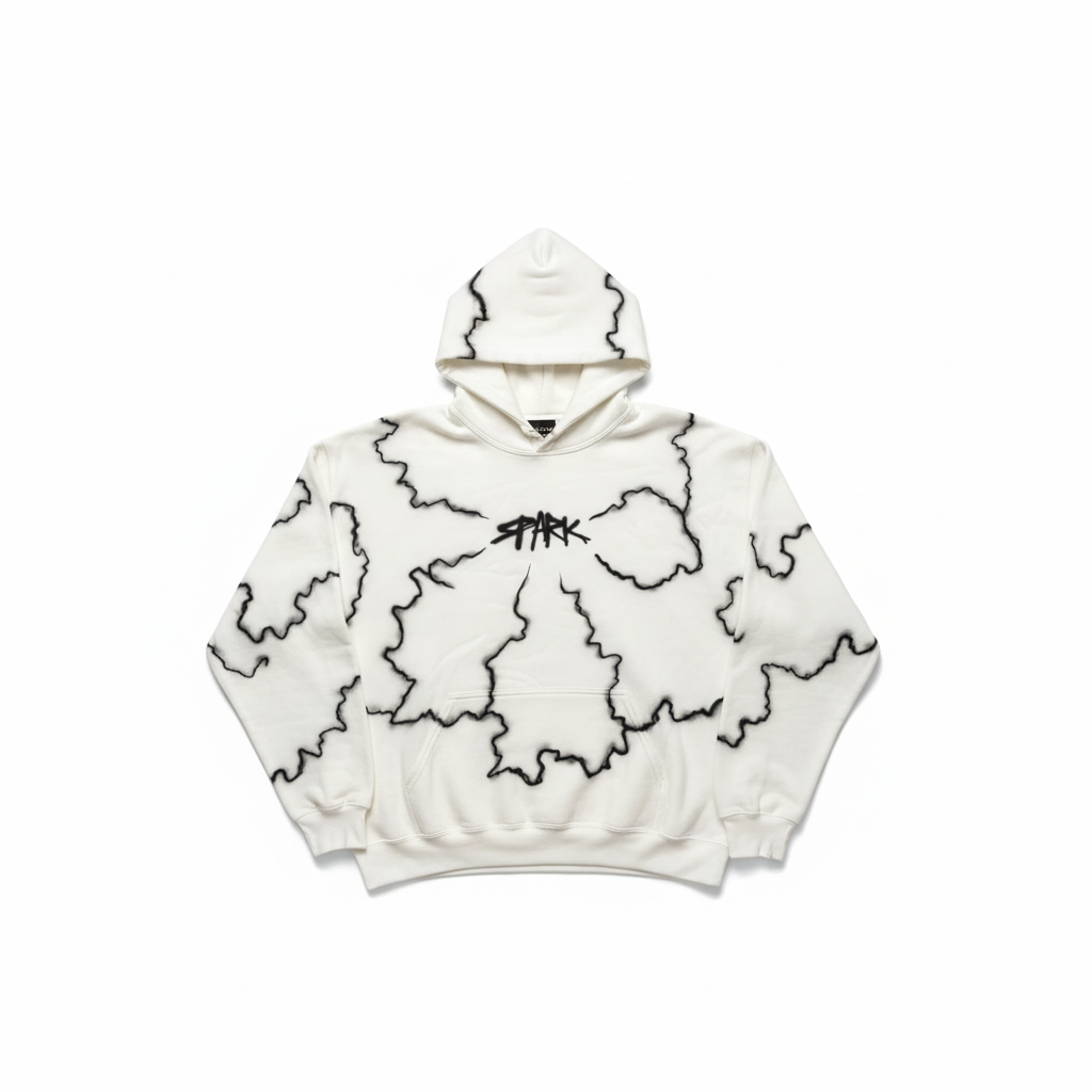 White SPARK Hoodie Front